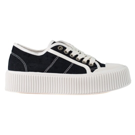 SHELOVET Zapatillas de deporte en una plataforma ancha negro