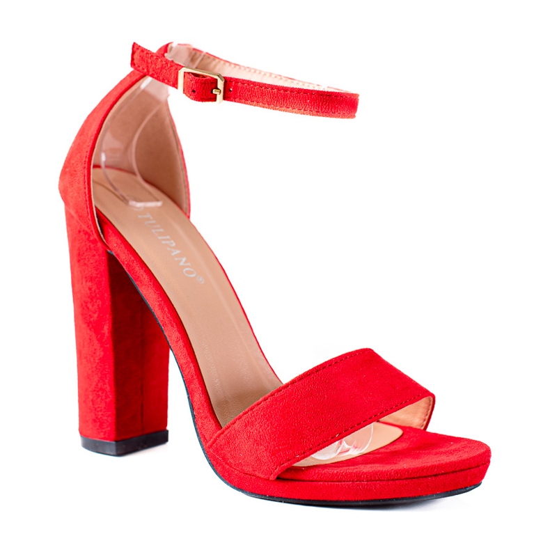 SHELOVET Sandalias altas en una barra rojo