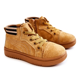 PA1 Deportivas Altas Infantiles Con Cremallera Camel Boone amarillo camello