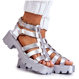 PS1 Sandalias Piel Tiras Minorita Plata