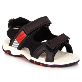 Sandalias de niño American Club negras con velcro negro