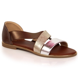 Sandalias de mujer con elástico dorado Jezzi Sandalias de mujer con elástico dorado Jezzi