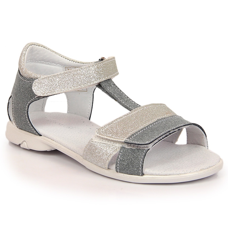 Sandalias niña con velcro plata Kornecki 6323 gris