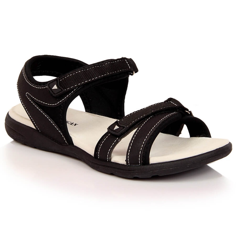 Sandalias deportivas de mujer American Club negras con velcros negro