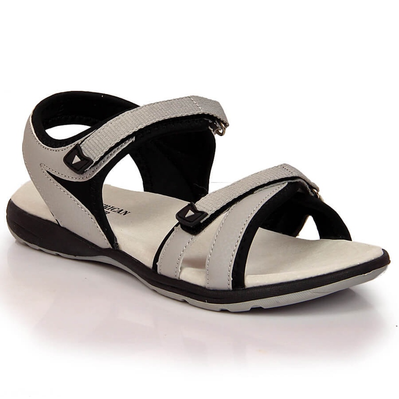 Sandalias deportivas de mujer American Club grises con velcros