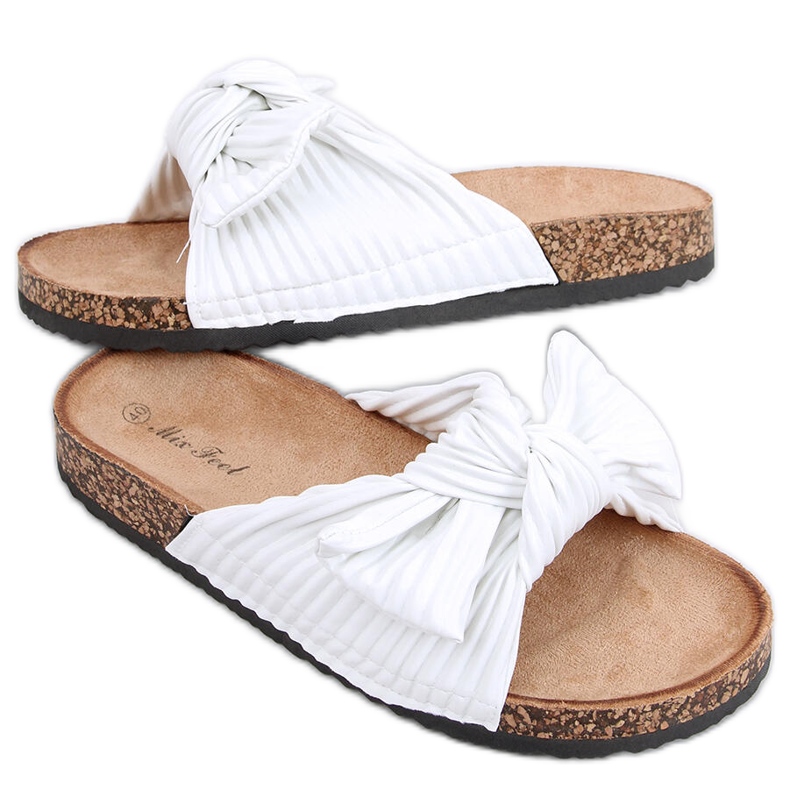 Pantuflas de corcho blanco musgo