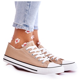 PJ1 Zapatillas Clásicas Mujer Atadas Beige Oscuro Be Mine