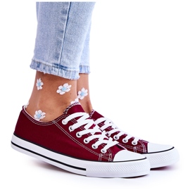 Zapatillas Clásicas Mujer Atadas Burdeos Be Mine rojo