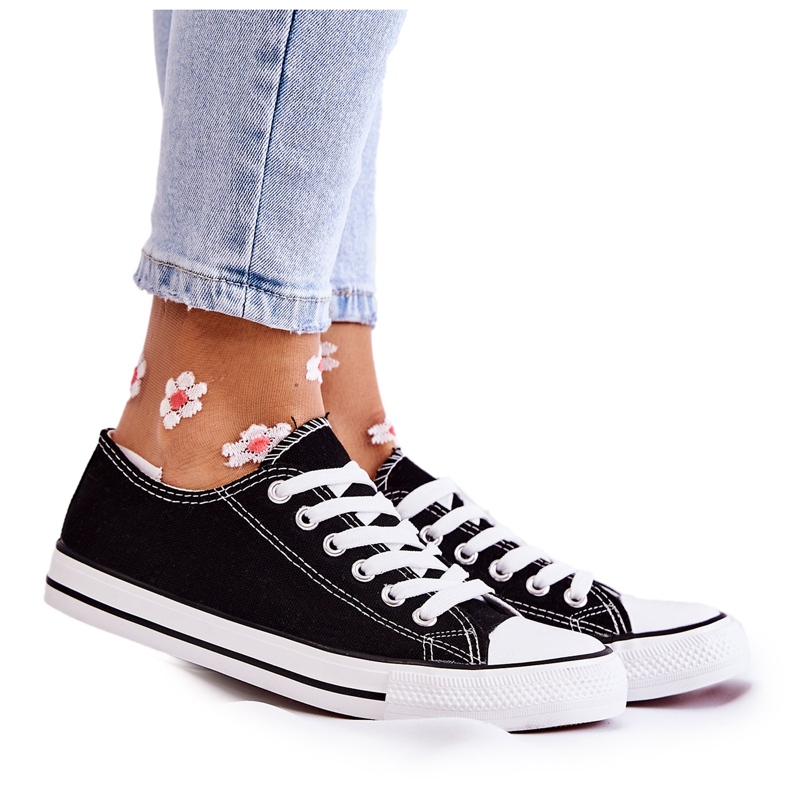 PJ1 Zapatillas Clásicas Mujer Atadas Negras Be Mine negro