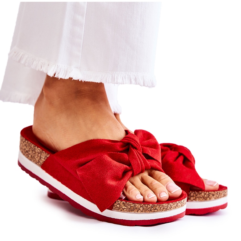 PG1 Chanclas en la plataforma roja tan cómoda rojo