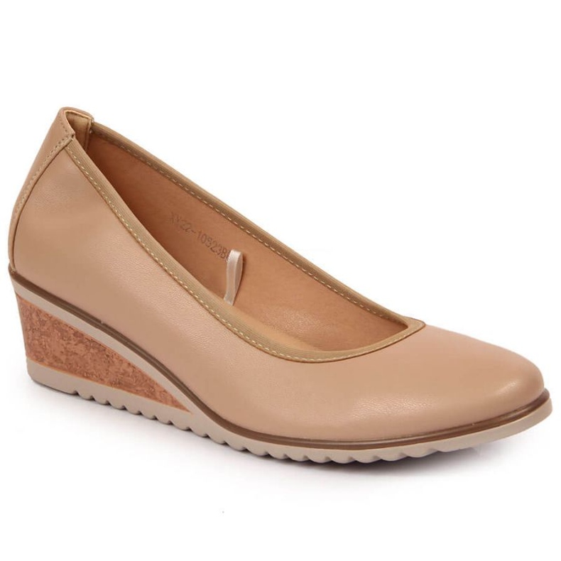 Zapatos de salón con cuña beige W Vinceza