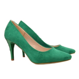 Zapatos de salón con tacón de aguja en ante verde W Sergio Leone