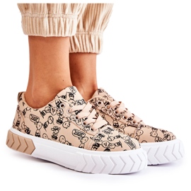 PS1 Sneakers Mujer Sport Shoes W Estampado Beige Anverso PS1 Sneakers Mujer Sport Shoes W Estampado Beige Anverso