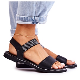 PE1 Sandalias Clásicas De Mujer Con Tacón Plano Catis Negro PE1 Sandalias Clásicas De Mujer Con Tacón Plano Catis Negro