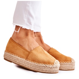 PG1 Alpargatas De Mujer En La Plataforma Camel Marise marrón