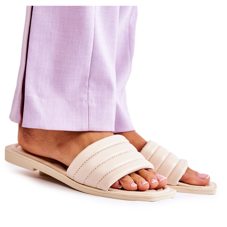 PG1 Babucha Mujer Piel Con Acolchado Beige Raula