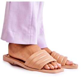 PG1 Babucha Mujer Piel Con Acolchado Beige Oscuro Raula