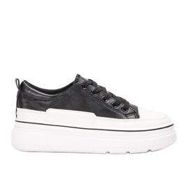 Zapatillas negras en la plataforma Anastaz blanco negro Zapatillas negras en la plataforma Anastaz blanco negro