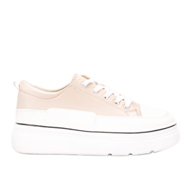 Zapatillas beige en la plataforma Anastaz blanco