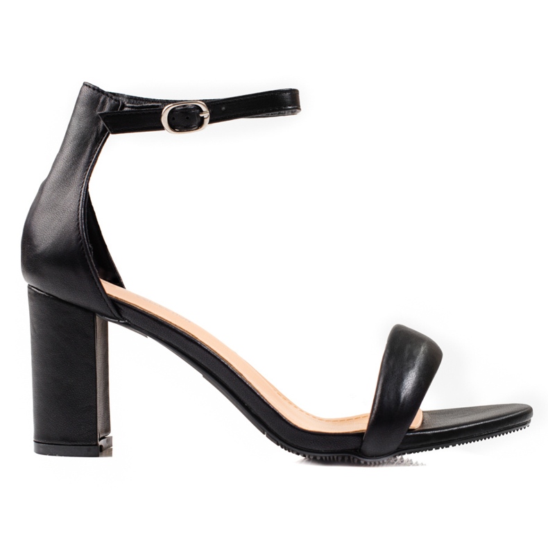 SHELOVET Sandalias negras en una barra negro