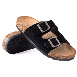 SHELOVET Pantuflas Mujer Cómodas negro