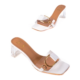 SHELOVET Zapatillas transparentes en el post blanco