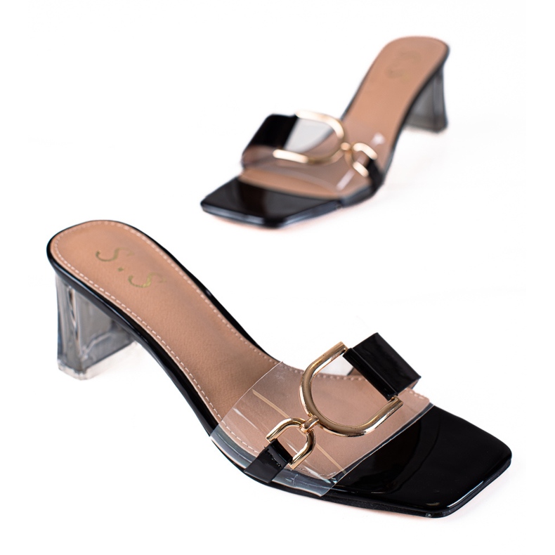 SHELOVET Solapas transparentes en el poste negro