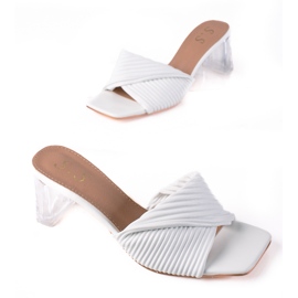 SHELOVET Zapatillas De Tacón Transparente blanco