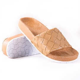 SHELOVET Chanclas de mujer marrón