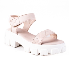 SHELOVET Sandalias con velcro beige