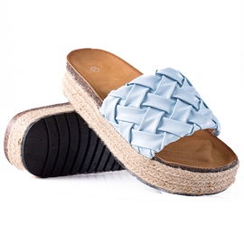 SHELOVET Chanclas plataforma azul