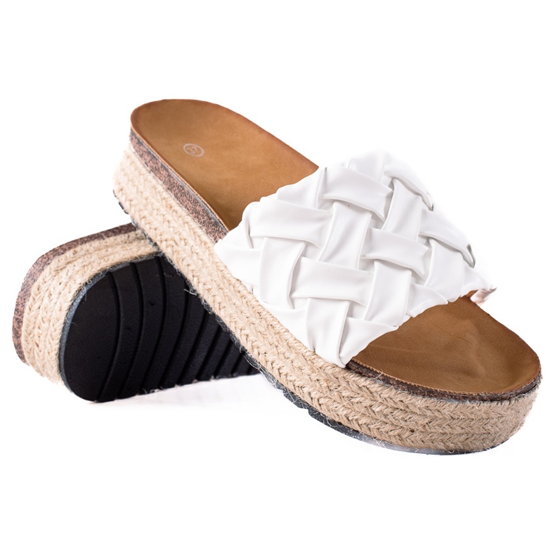 SHELOVET Chanclas plataforma blanco