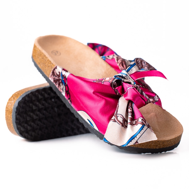 SHELOVET Pantuflas Rosas Con Lazo rosado