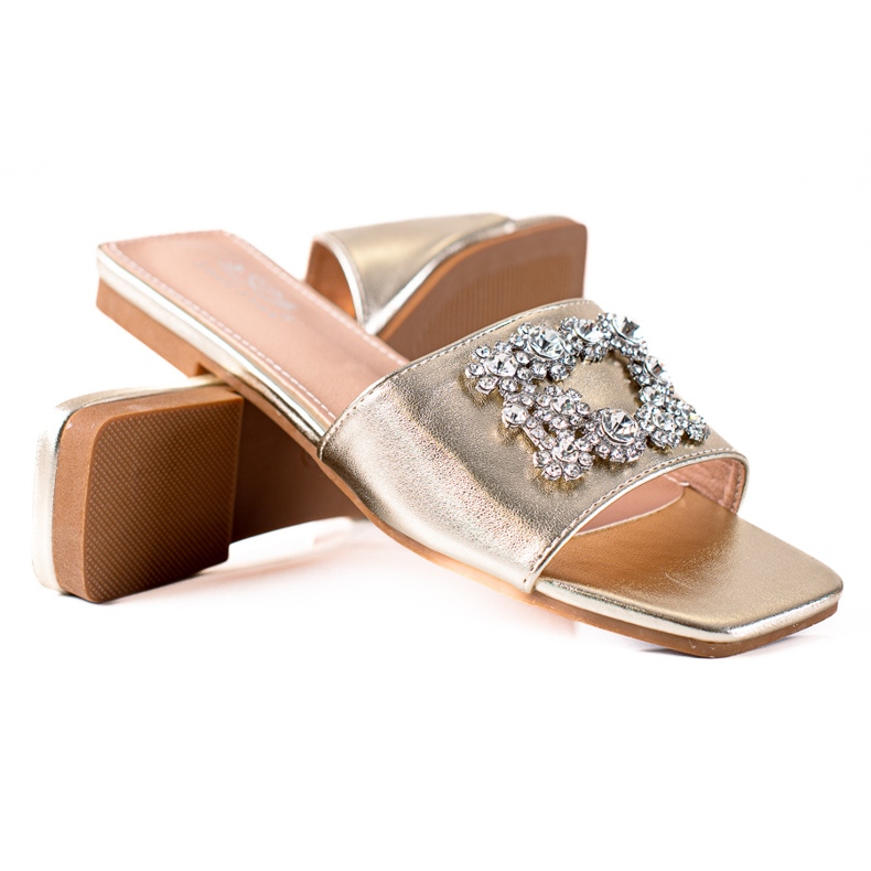 SHELOVET Pantuflas elegantes dorado
