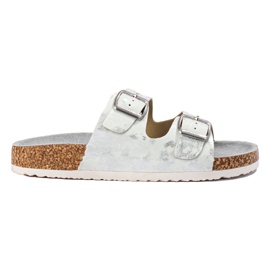 W. Potocki Cómodas pantuflas Potocki blanco plata