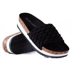 W. Potocki Pantuflas Potocki Trenzadas negro