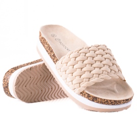 W. Potocki Pantuflas Potocki Trenzadas beige