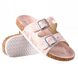 W. Potocki Cómodas pantuflas Potocki rosado dorado