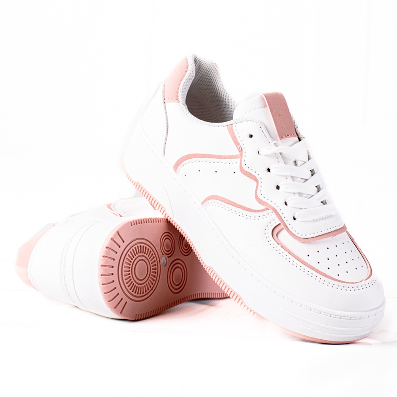SHELOVET zapatillas de mujer blanco rosado