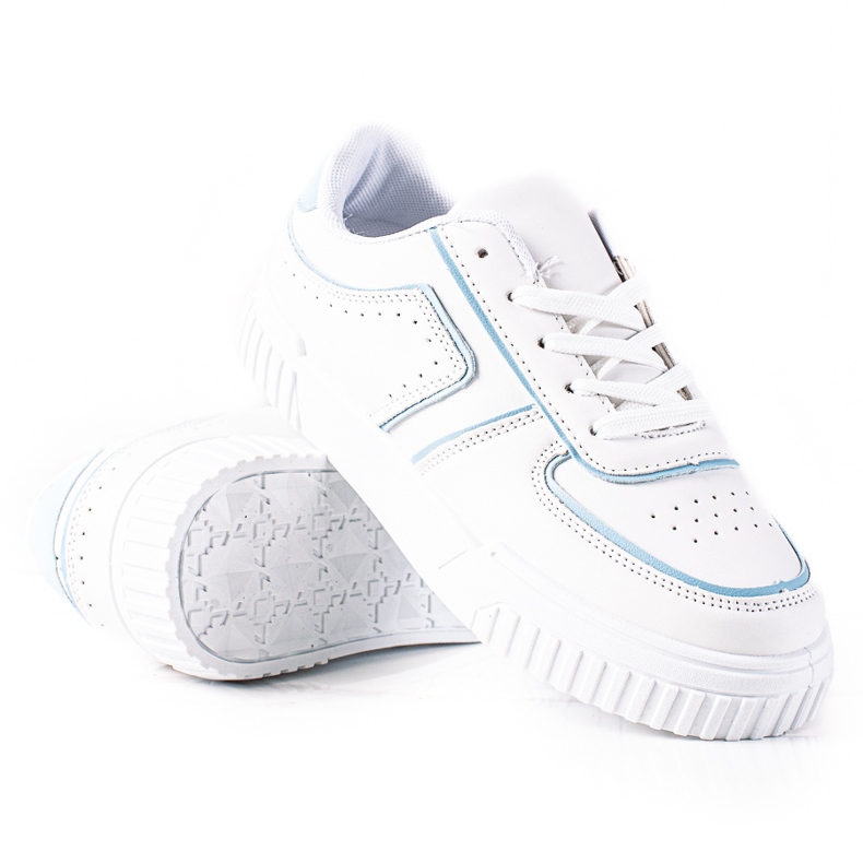 SHELOVET Zapatillas blancas blanco azul