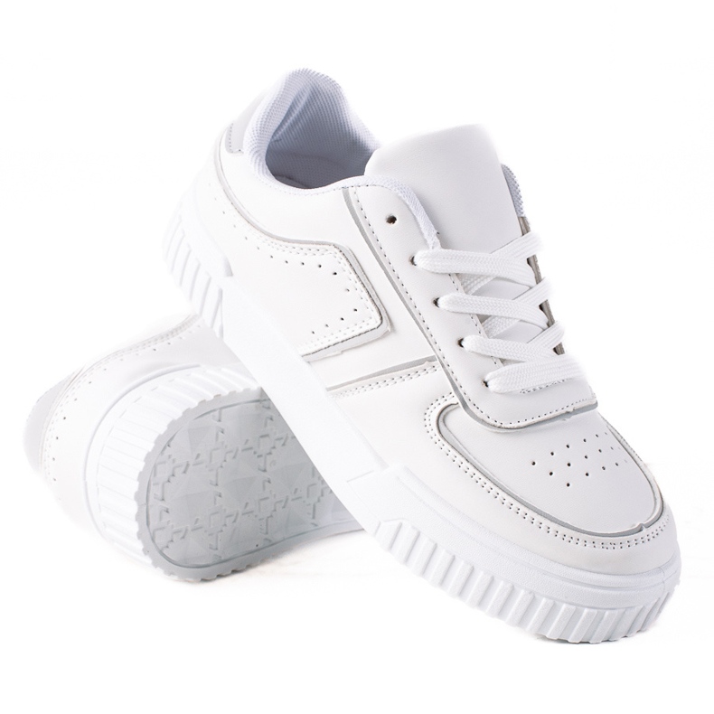 SHELOVET Zapatillas blancas blanco gris