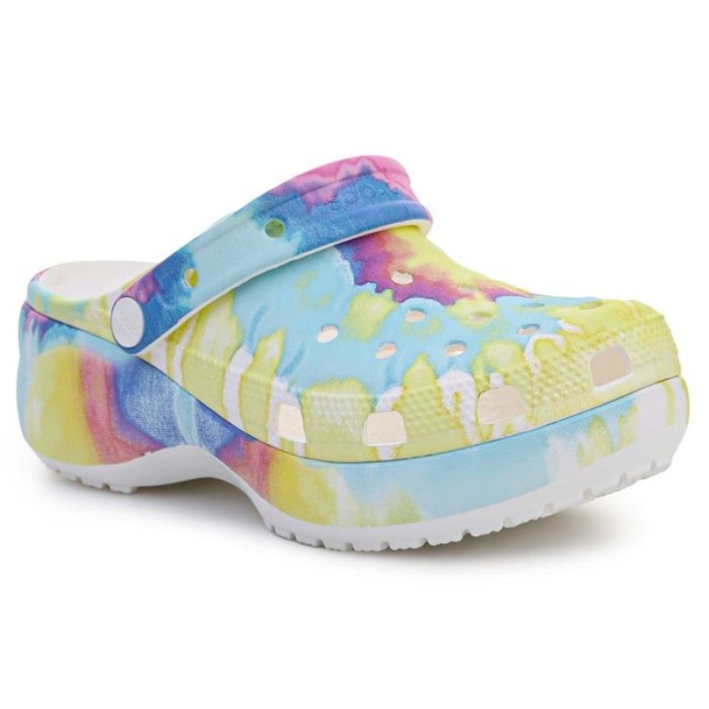 Crocs Classic Platform Tie Dye Graphic Clog Wedge W 207151-94S azul