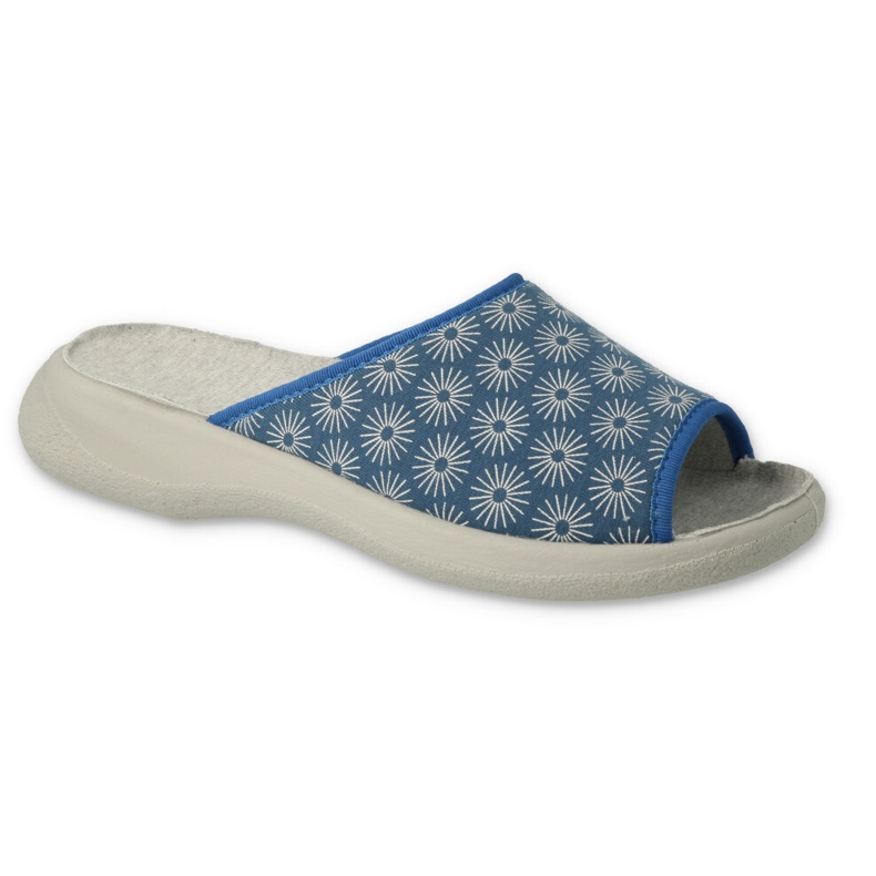 Pantuflas befado mujer pu 442D198 azul con flores Pantuflas befado mujer pu 442D198 azul con flores
