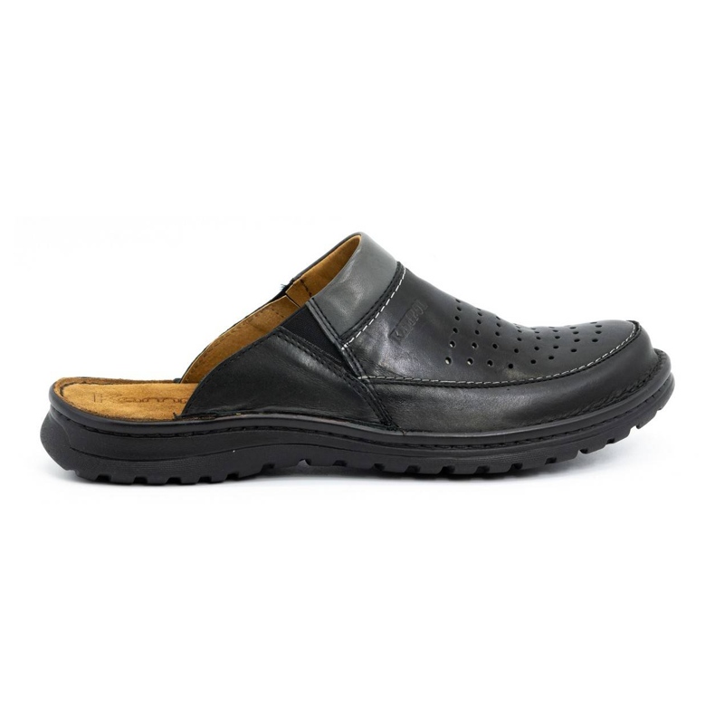 Zapatilla piel hombre 219 Kampol negro