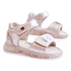 PE1 Cómodas Sandalias Infantiles Con Adorno Cayo Plateado rosado