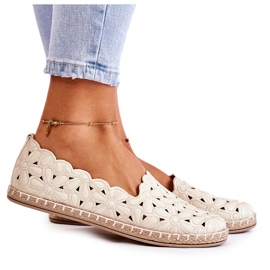 Bailarinas De Mujer Sin Cordones Con Flores Beige