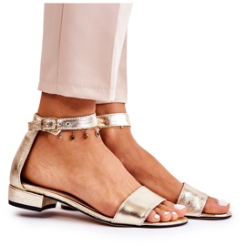 PA2 Sandalias de mujer Shanley de piel doradas dorado
