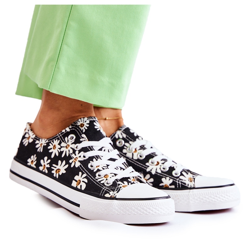 PS1 Zapatillas Bajas De Mujer Con Flores Janey Negro PS1 Zapatillas Bajas De Mujer Con Flores Janey Negro