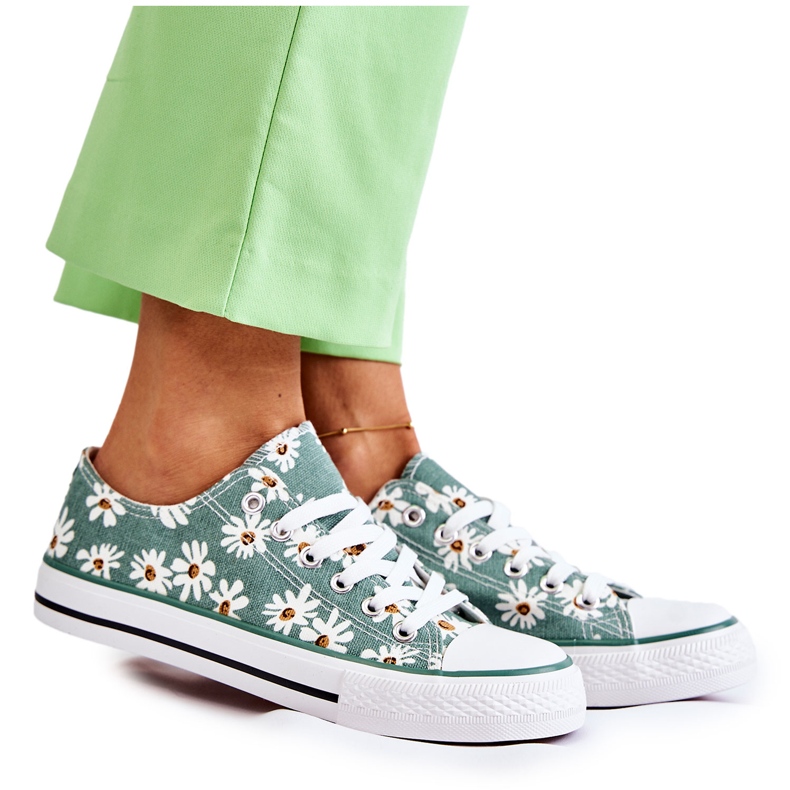 PS1 Zapatillas bajas de mujer con flores verdes Janey PS1 Zapatillas bajas de mujer con flores verdes Janey