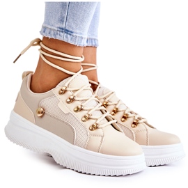 PG1 Deportivas Mujer Piel Beige Salmira PG1 Deportivas Mujer Piel Beige Salmira